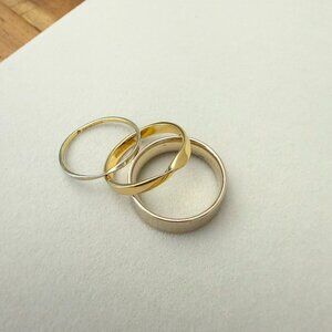Mejuri & Baublebar set of three rings, size 7